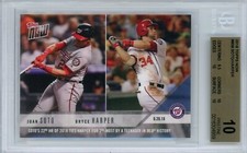 2018 TOPPS NOW MLB #808 JUAN SOTO ROOKIE / BRYCE HARPER BGS PRISTINE 10