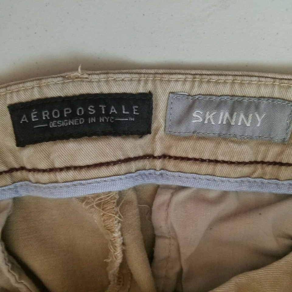 Aeropostale Mens Pants 32W X 32L Skinny Khaki Tan Brown eBay