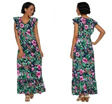 C. WONDER SEXY CHIC TROPICAL FLORAL PRINT KNIT MAXI DRESS QVC Sz  XXS  NEW $ 89