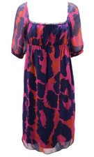 Diane Von Furstenberg Genesis 100 Silk Cheetah Print Dress 8 Magenta