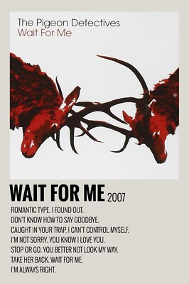 The Pigeon Detectives Wait For Me A4 Album Songlist Druck Poster...