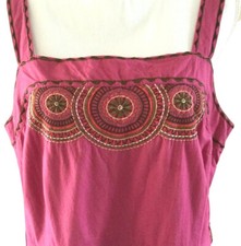 Tommy Hilfiger Women's Pink Summer Dress Size 12 Embroidered Top Missing Belt