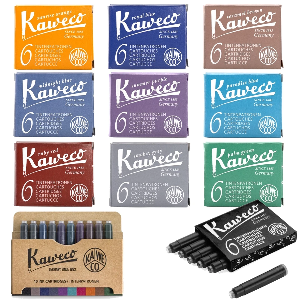 Kaweco Fountain Pen Ink Cartridges International Standard Size - Choose Colour
