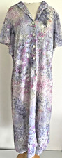 Vintage Long Dress, XL Button Down Watercolor Floral Print, Triple R, Cottage