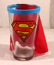 Superman Logo Tumbler Glass with Cape, DC Comics, Made in the U.S.A.