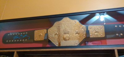 Wrestling Belt Display Case 55x13.5'' WWE Boxing Championship Title Cabinet Frame