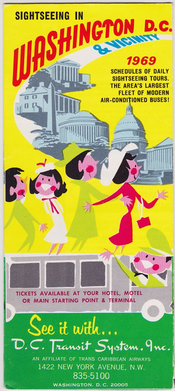 1969 Washington DC Transit Sightseeing Brochure