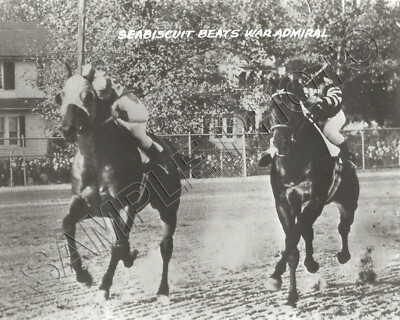 1938 PIMLICO SPECIAL SEABISCUIT BEATS WAR ADMIRAL 8x10 PHOTO