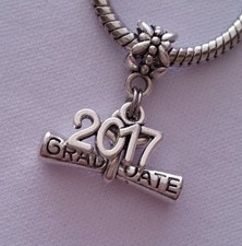 Graduate Diploma Graduation 2017 Dangle Bead For Silver European Charm Bracelet