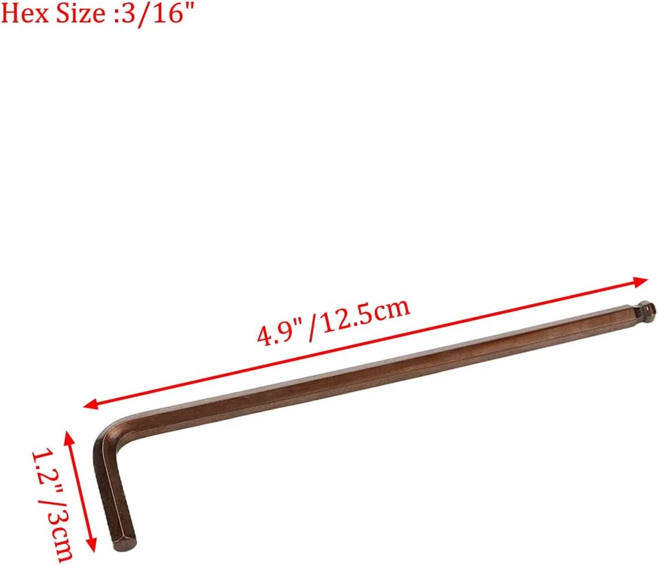 3/16" Hex Key Wrench L Shaped Ball End Allen Wrench -10Pcs - Image 2 of 4