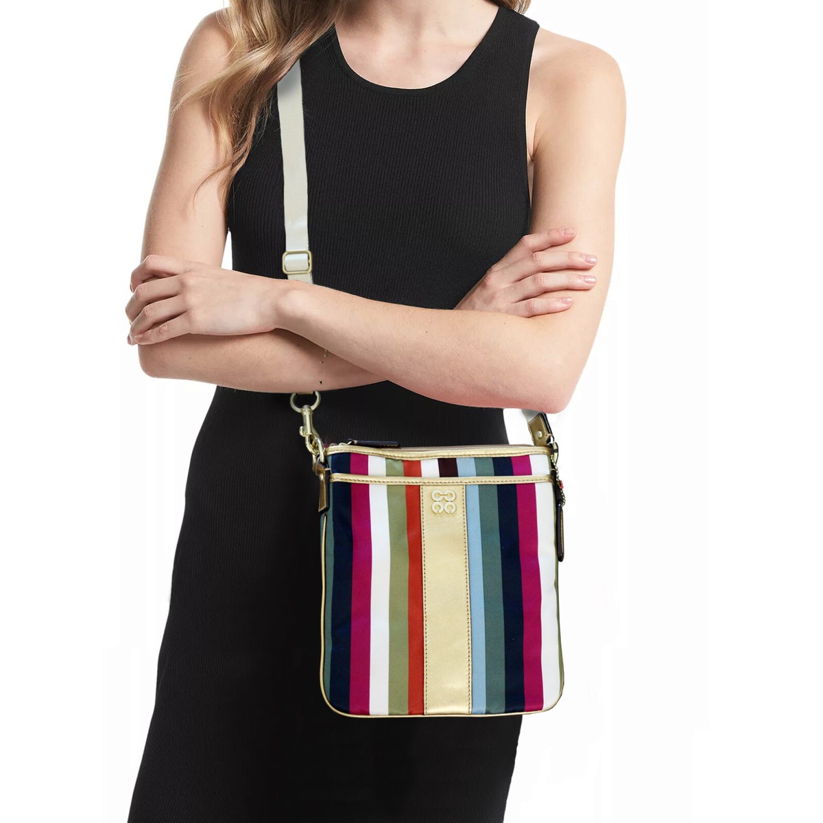a NWT COACH 46801 Legacy Stripe Multi Crossbody Swing Bag Swingpack