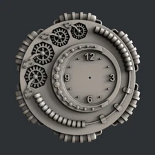 3d STL models for CNC, Artcam, Aspire, relief clock 9