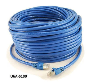 100ft Blindé CAT6A Réseau STP 500MHz Barre Copper Ethernet RJ45 Câble de correspondance