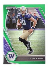 Football Card - 2021 Jacob Eason 34 Green - Washington Huskies Panini Prizm