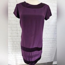 What Comes Around Goes Around Vintage Silk Dress | Royal Purple | XS | EUC