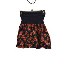 Mini Boden Girls Navy Blue and Red floral skirt