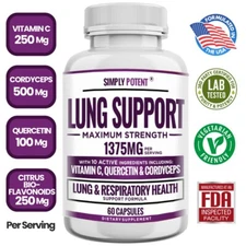 Max Strength Lung Support Supplement Respiratory Health Cleanse Detox Clear Lung