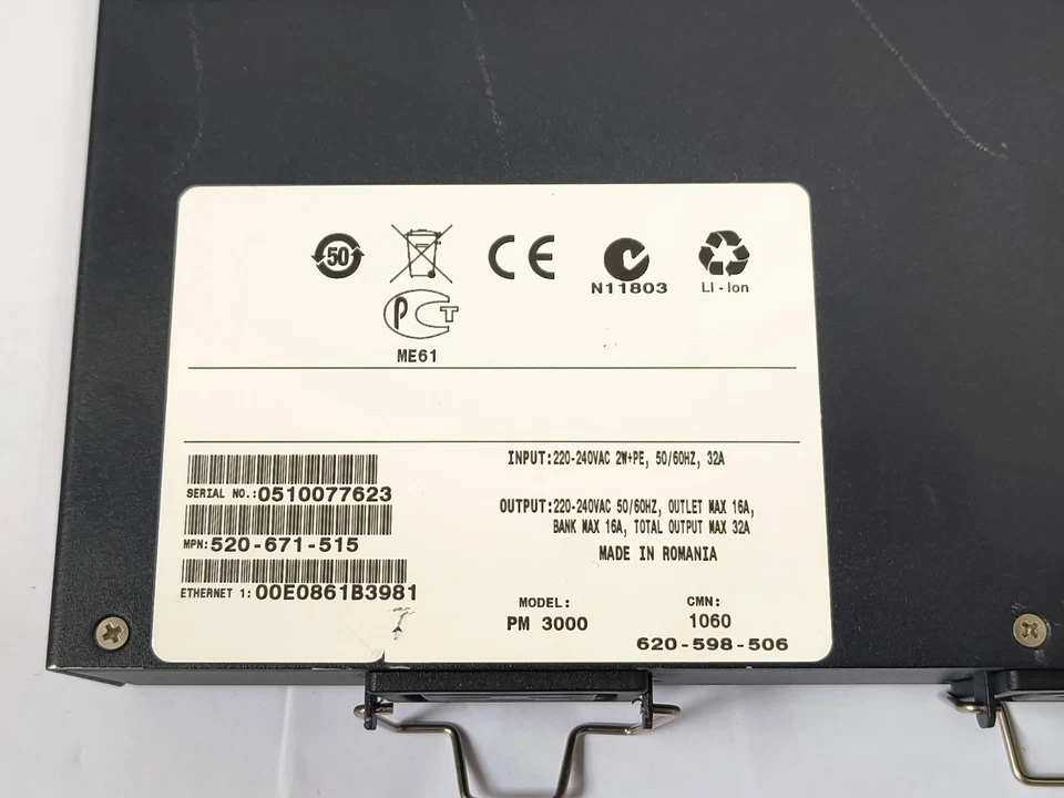 Avocent PM3003H 32A PDU Power Distribution Unit 520-671-515 620-598-506 PM 3000 - Image 2 of 4