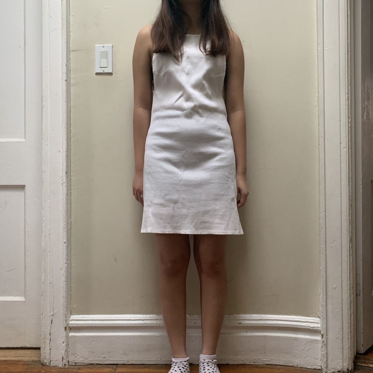 Reformation Ribbed Mini Dress in Light Cream Size: Small Made in USA | eBay