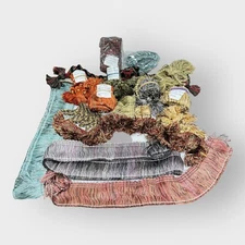 Lot Vintage Fringe Trim Tassels Cord Samples Quilts Crafts Journal Snippet