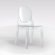 SEDIA MODERNA IMPILABILE ELENA IN POLICARBONATO DESIGN TRASPARENTE PER SOGGIORNO