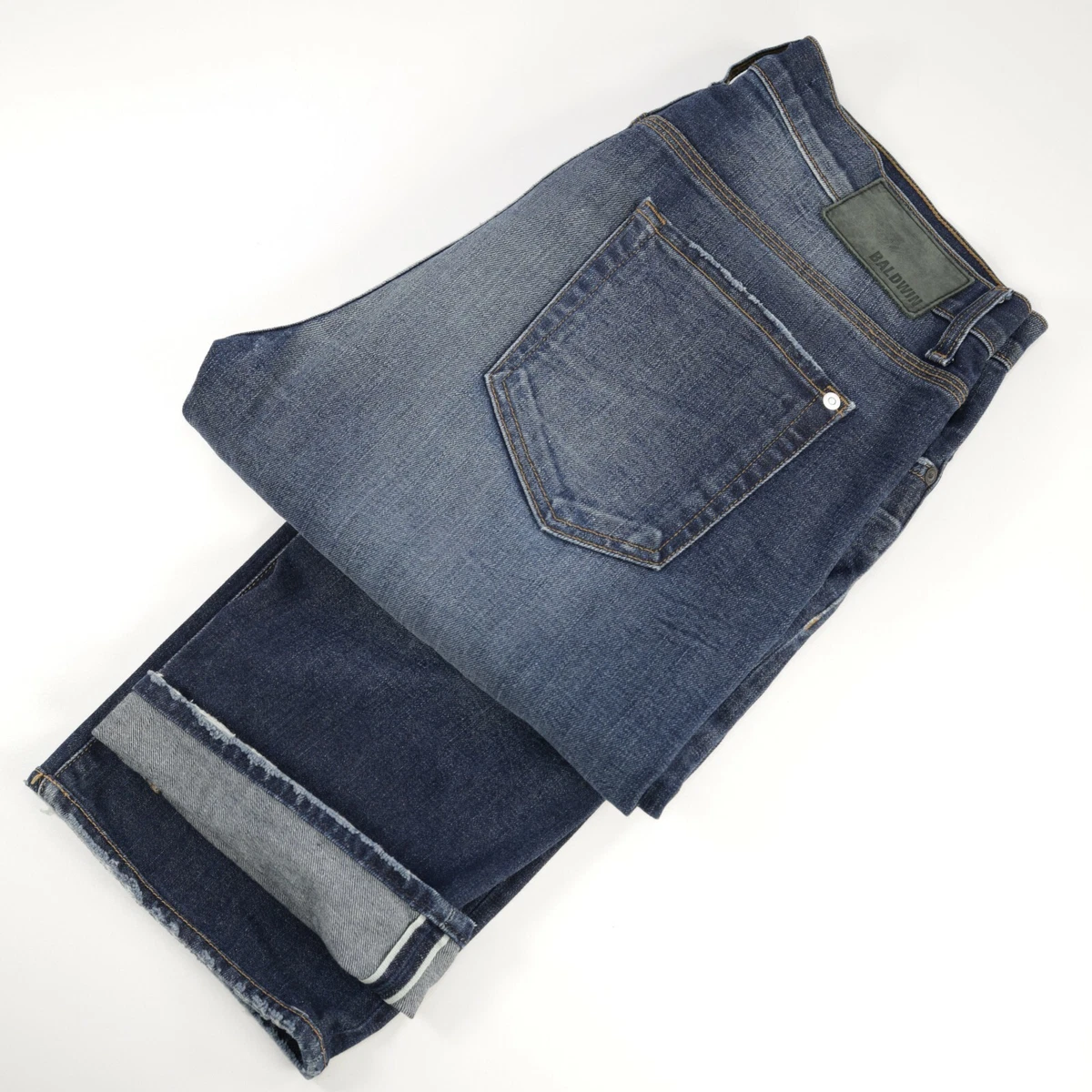 Baldwin The Reed Selvedge Men s Jeans Size 34 Straight Leg 34x32 Dark Wash