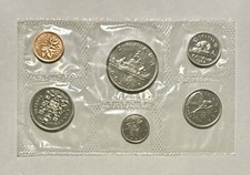 1968 Canada Pl 6-Coin Set Original Seal Dollar 50-Cent Quarter Dime Nickel Penny