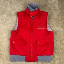 Vintage Corvette Vest adult S/M full zip pockets Red Mid america Racing