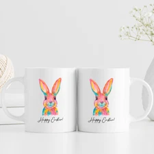 11 oz,Easter Day Bunny Ears Mug coffe cup home decoration gift for familyHoliday