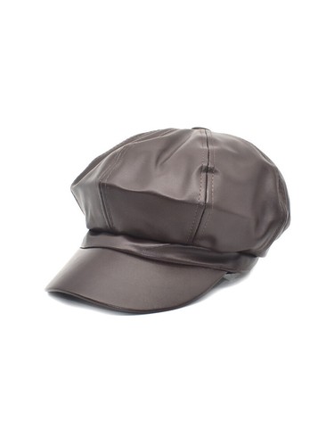 Cappello newsboy coppola inglese invernale donna pelle sintetica grigio  c143 | eBay