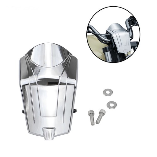 Chrome Upper Control Wiring Cover with Bracket for Indian Scout Models 2015-2023 - Picture 3 of 14