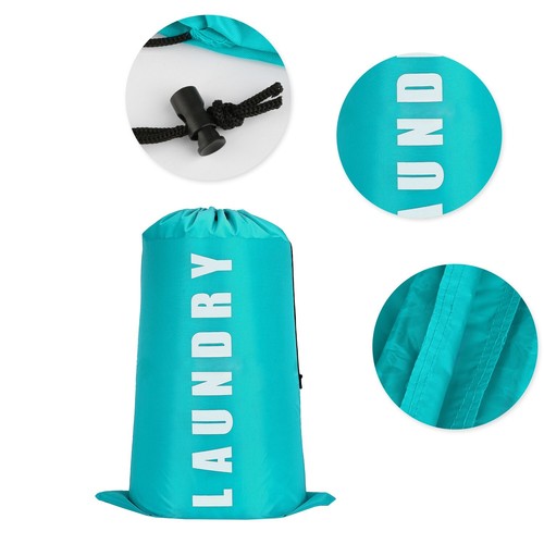 2x Large Drawstring Laundry Bags - Collapsible Travel & Camp Wash Bags - Picture 4 of 11