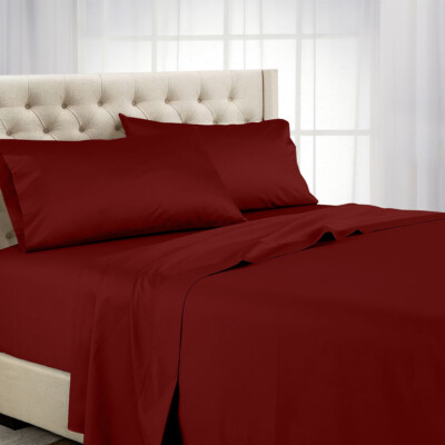 Attached Waterbed Sheets 100% Sateen Cotton 600 Thread Count 13 Solid Colors