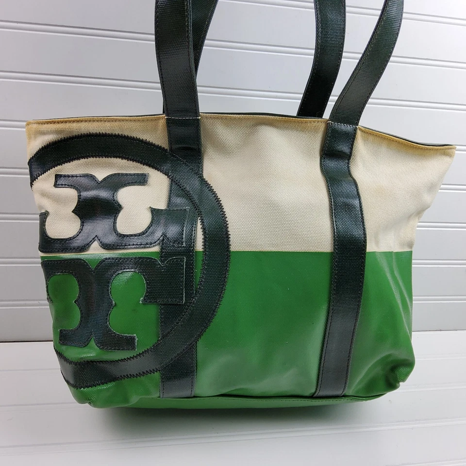 Bolso de Playa Tory Burch Lona Sumergida Cremallera Bolso de Hombro Cartera  Foto 3 de 4