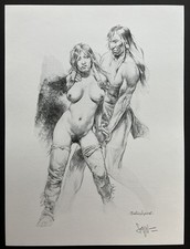 Stampa artistica erotica Paolo Eleuteri Serpieri - Indians (12) / firmata