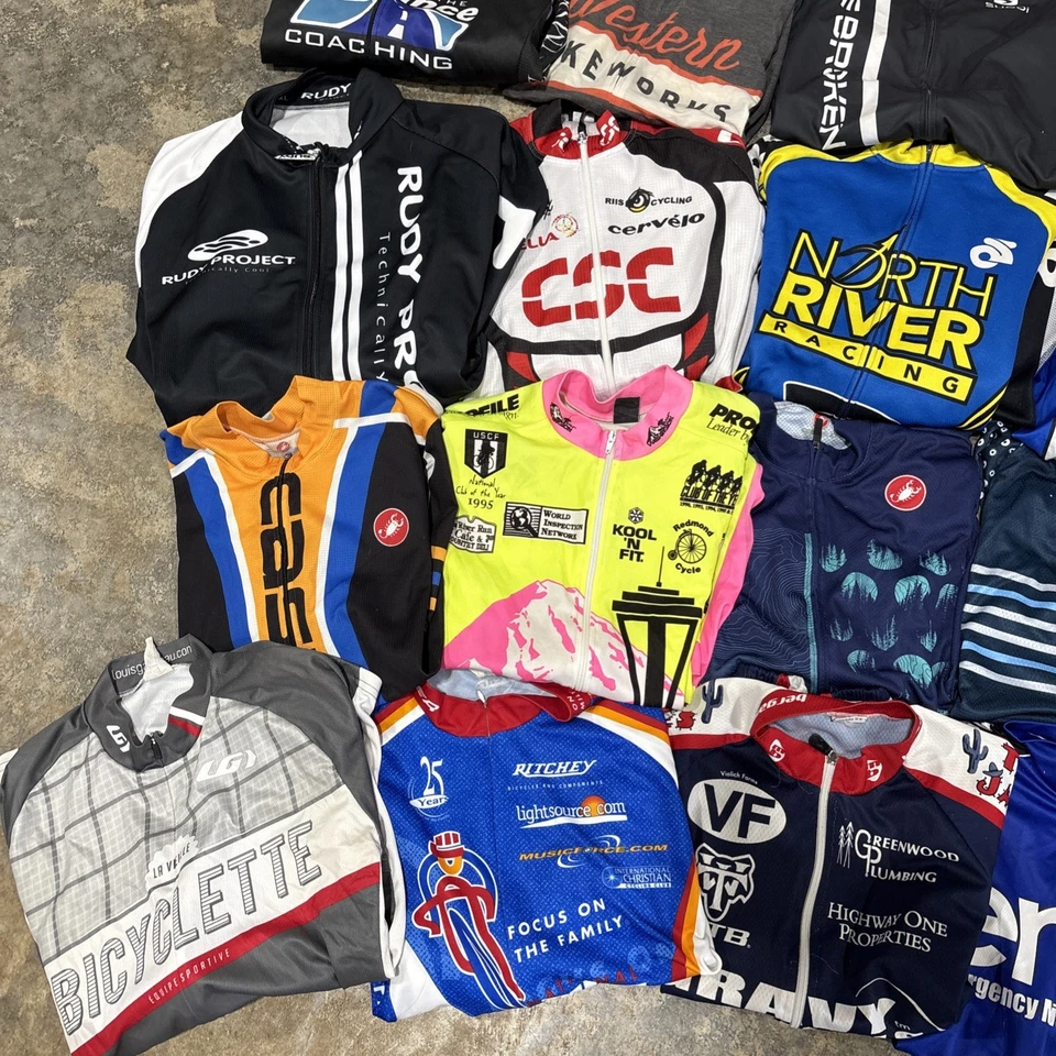 Lote de 27 Camisetas de Ciclismo Tallas Mixtas Mezcla Hombre’s Mujer’s Promo Logotipos Babero Shirt Foto 3 de 4