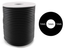 Black Hollow Rubber Tubing Cord 10 Feet 3mm Diameter for Jewelry Crafts