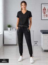 Dickies Women's Black Jogger Scrub Pants Size Small - Stretch Medical Uniform