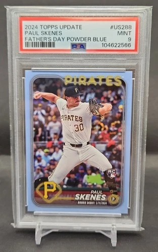 2024 Topps Update Paul Skenes #US288 Father's Day Powder Blue /50 RC PSA 9