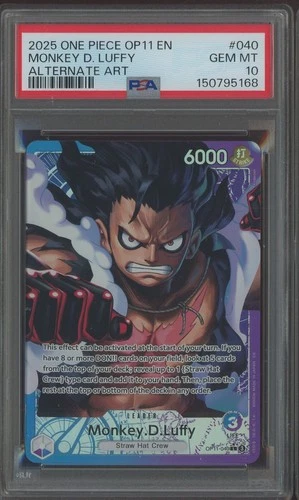2025 One Piece OP11 EN Alternate Art #040 Monkey D. Luffy PSA 10 GEM MINT