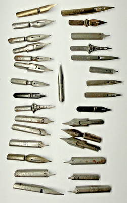 Vintage gemischt Kalligraphie Dip Stift Federn Lot-verschiedene Marken & Stile-Kunst L3