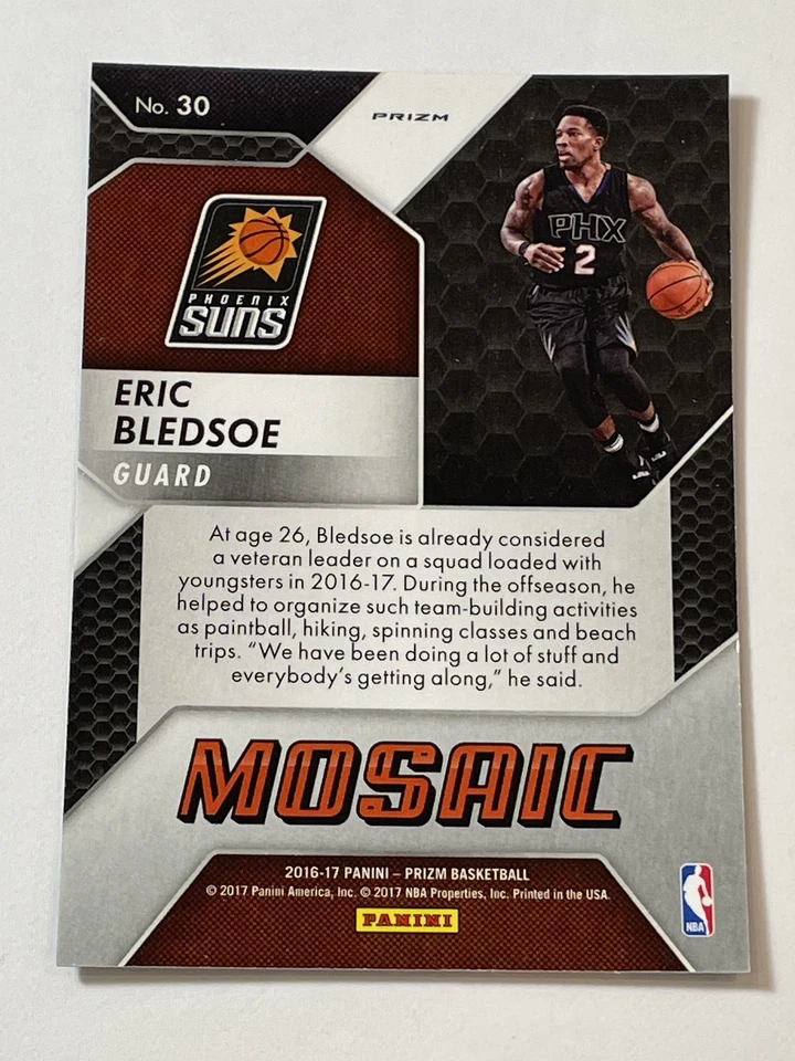 2016-17 Panini Mosaic Prizm Basketball Blue #30 - Eric Bledsoe - Phoenix Suns - Image 2 of 2