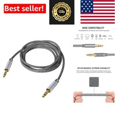 10ft Tangle-Free Male to Male 3.5mm AUX Cable for Universal Device Compatibility