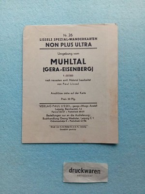 Das Mühltal (Gera-Eisenberg). Maßstab 1 : 50 000. [Nach neuestem amtl. Material 