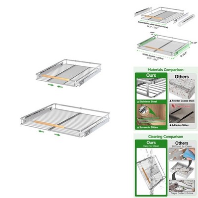 Sofron Expandable Pull Out Drawer Cabinet Organizers Heavy Duty Slide Out