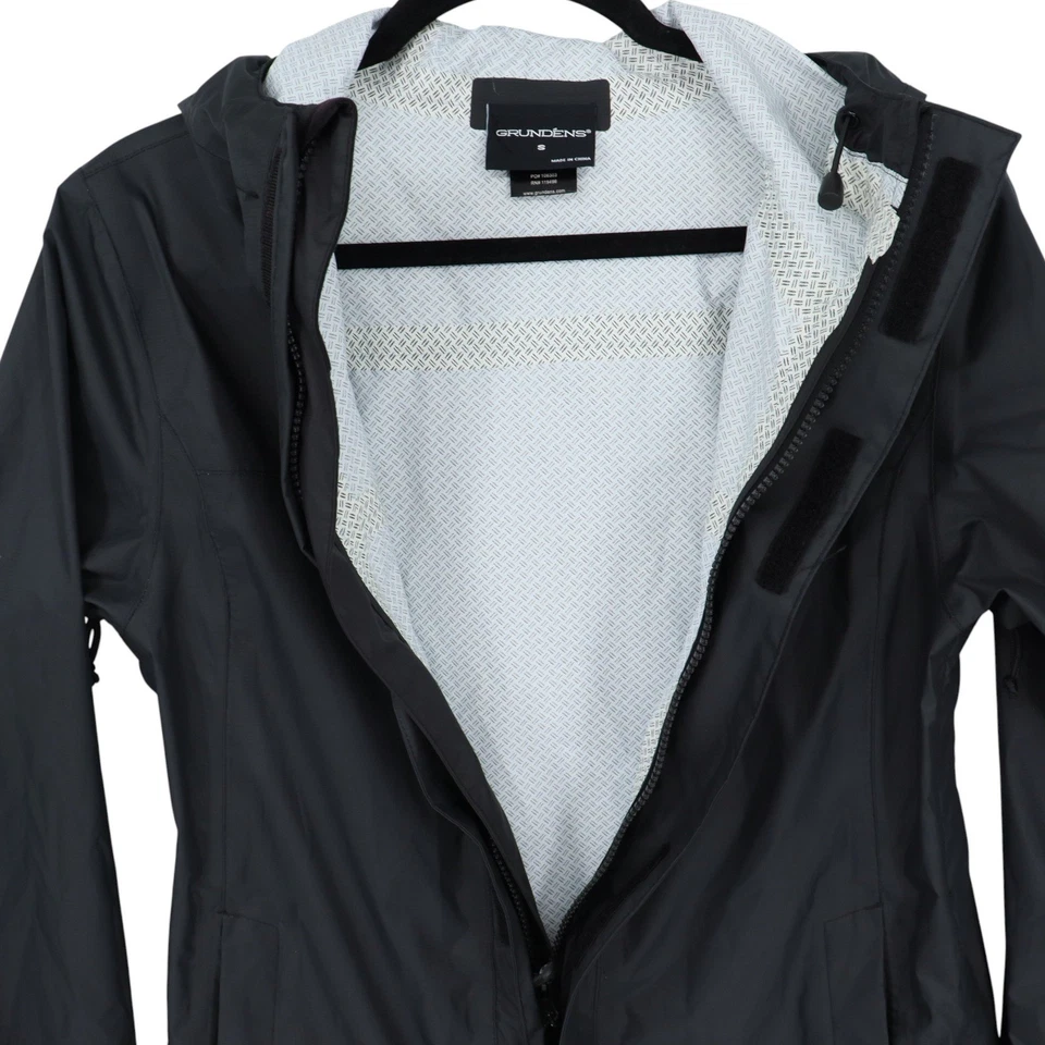 Grundens Reloj Meteorológico Chaqueta de Lluvia Para Hombre Talla S Negra Ligera Cremallera Completa Con Capucha Foto 3 de 4