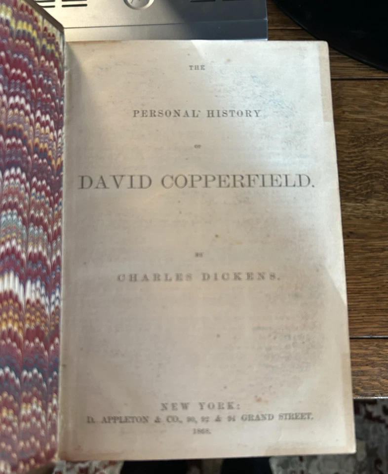 Charles Dickens Vintage 6 Volume Set Leather Bound D. Appleton Publisher 1868 - Image 2 of 4