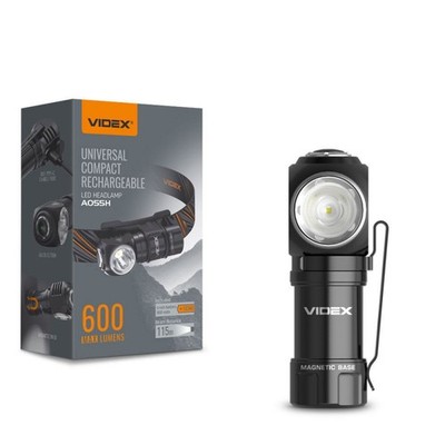 LED Taschenlampe Stirnlampe Wiederaufladbar VIDEX A055H 600Lm Kopflampe 4 Modi