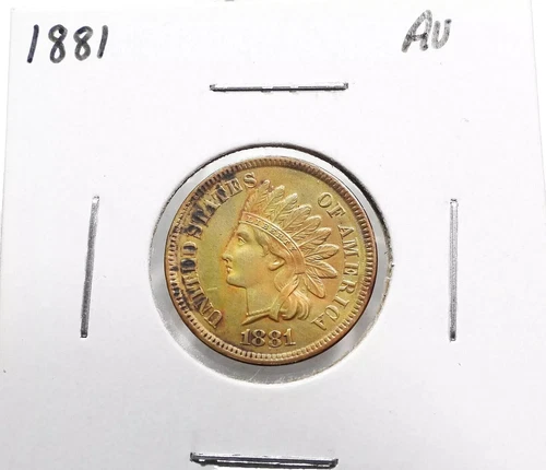 1881 Indian Head Cent In Almost Uncirculated Details Condition KM#90 Rare Coin