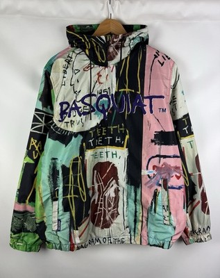 Jean-Michel Basquiat Members Only Men s Overprinted Hooded Windbreaker Jacket